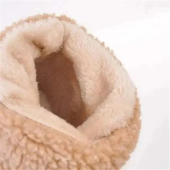 Dames winter enkellaars met warme voering met omslag