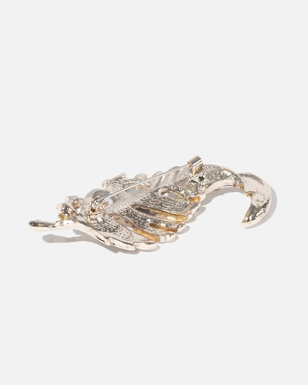 Broche dames | Bladmotief broche met kristallen