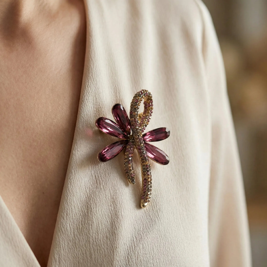 Broche dames | Decoratieve broche met kristallinten