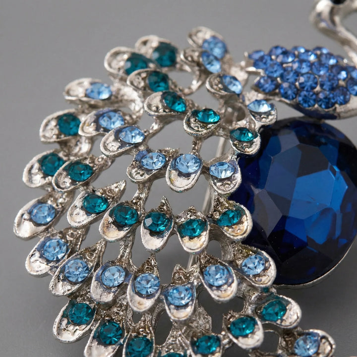 Broche dames | Decoratieve broche met pauwmotief