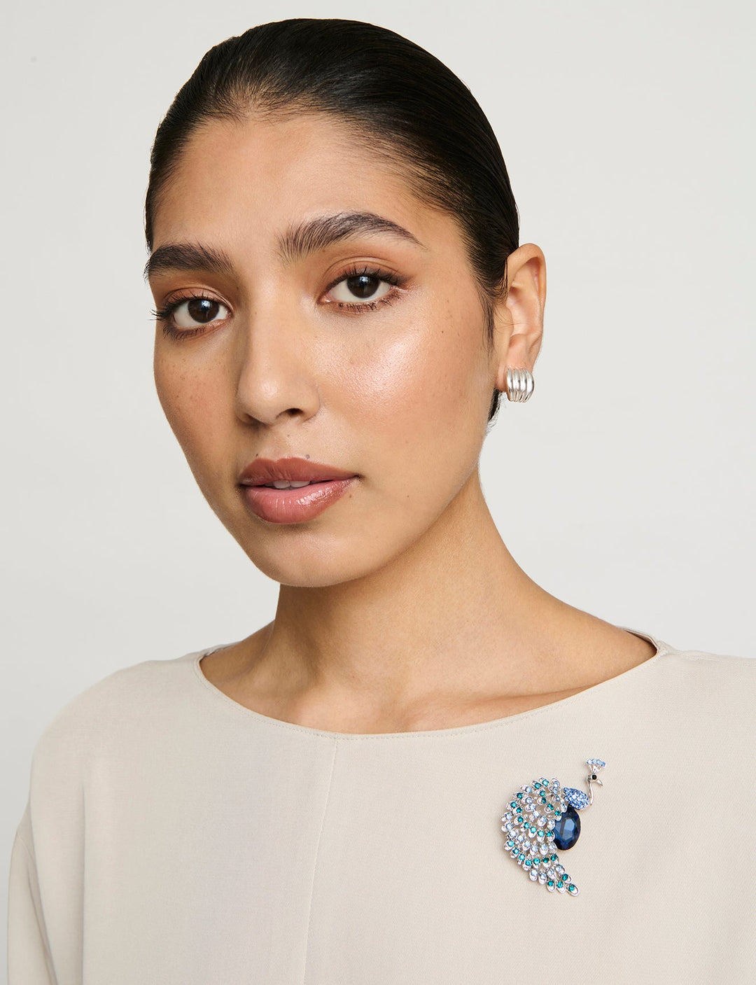 Broche dames | Decoratieve broche met pauwmotief