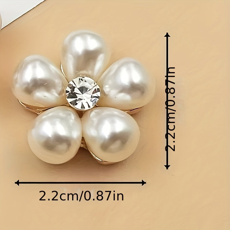 Broche manchetknoop decoratie voor dames | Parelbloem