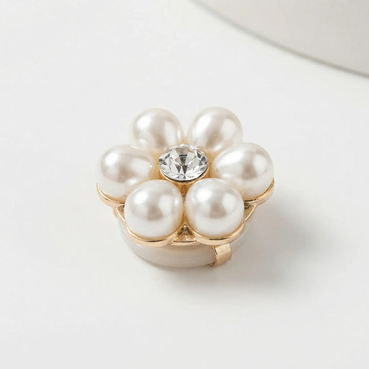 Broche manchetknoop decoratie voor dames | Parelbloem