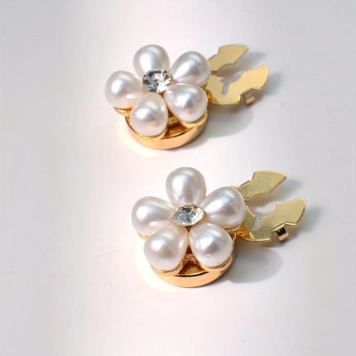 Broche manchetknoop decoratie voor dames | Parelbloem