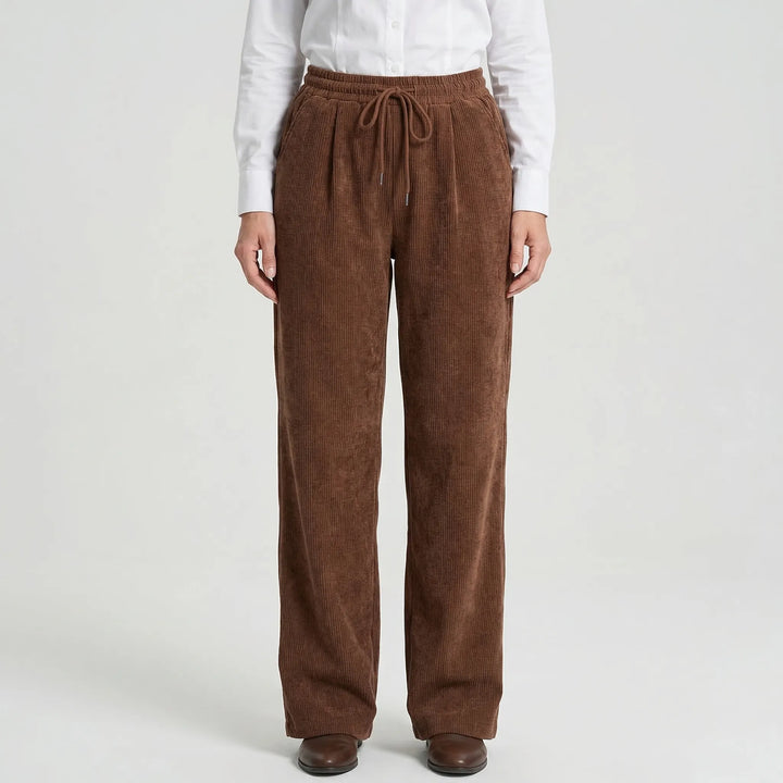 Broek dames | Casual loose fit broek met trekkoord