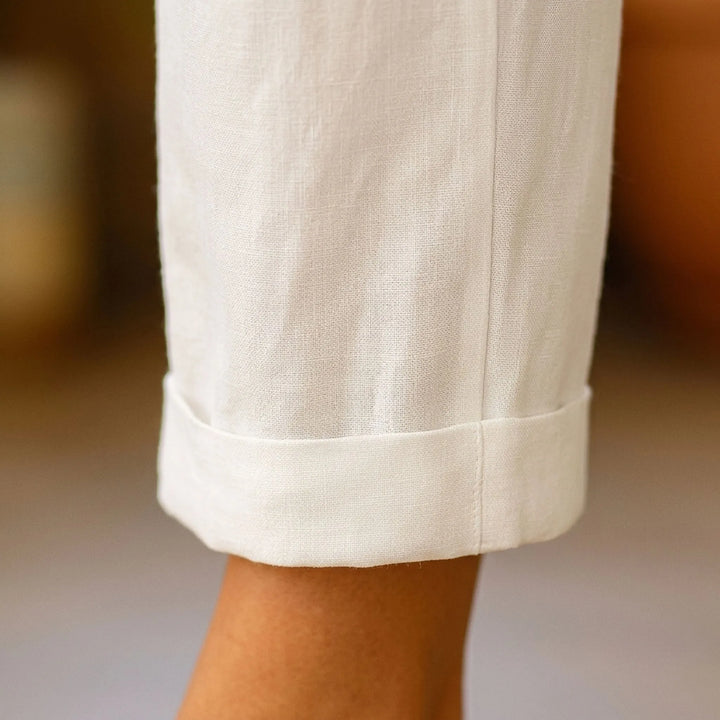 Broek dames | Comfortabele rechte broek met hoge taille