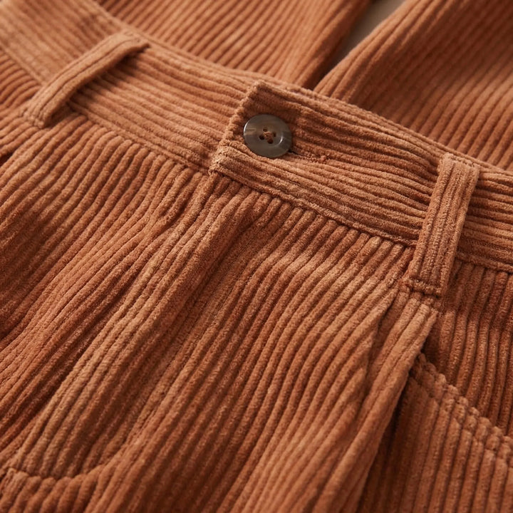 Broek dames | Corduroy broek met hoge taille en wijde pijpen