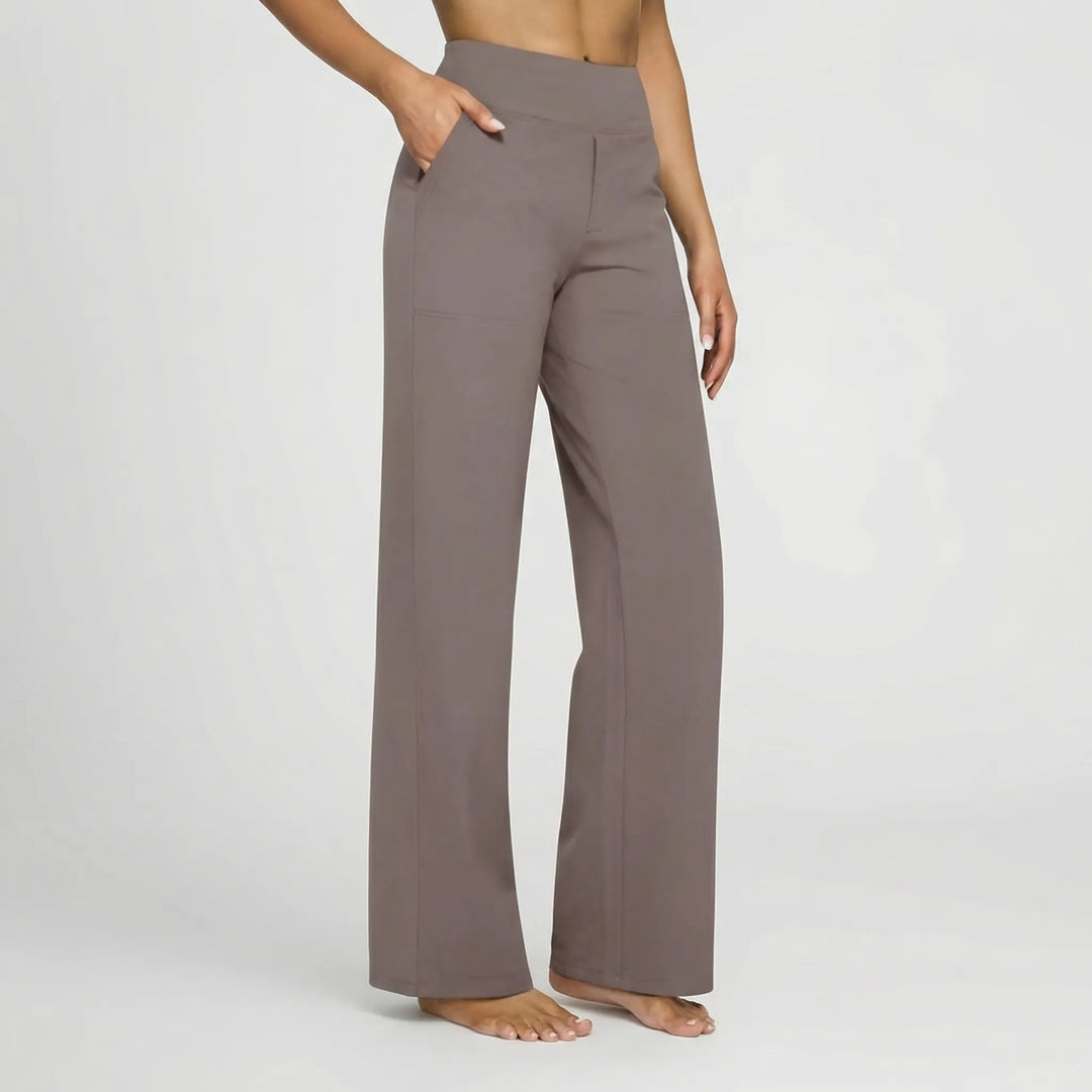 Broek dames | Hoge taille stretch broek | 1+1 Gratis