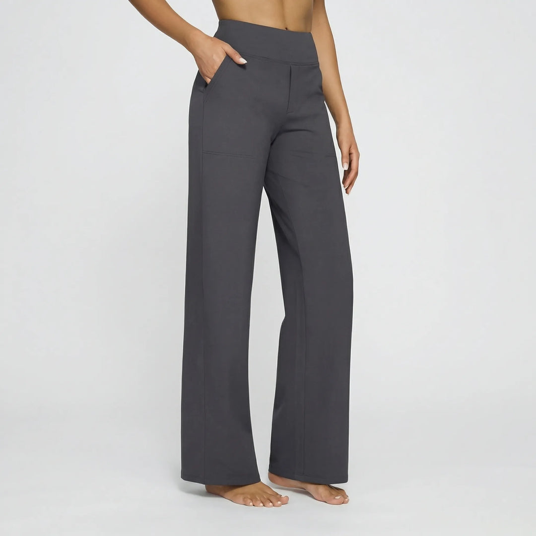 Broek dames | Hoge taille stretch broek | 1+1 Gratis