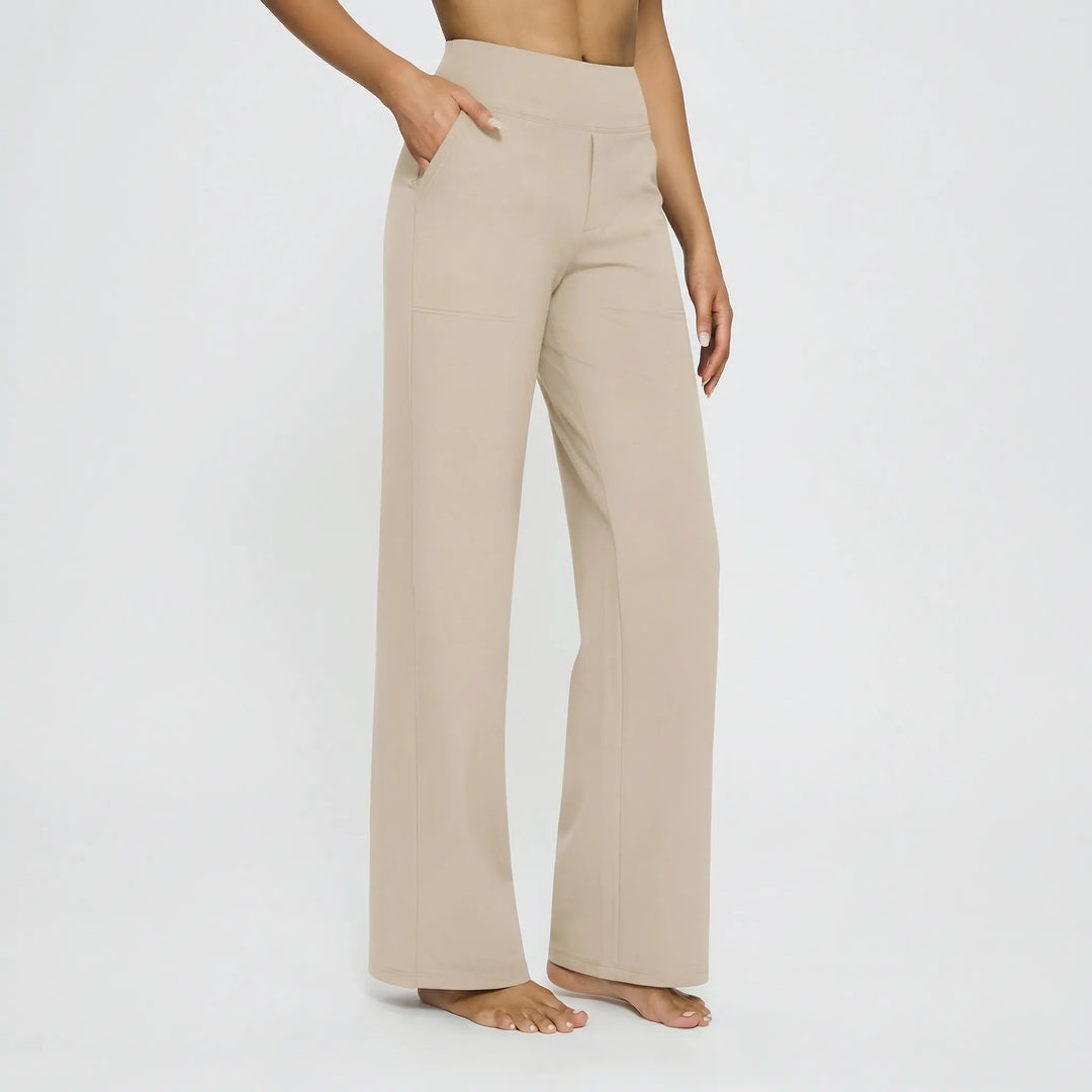 Broek dames | Hoge taille stretch broek | 1+1 Gratis