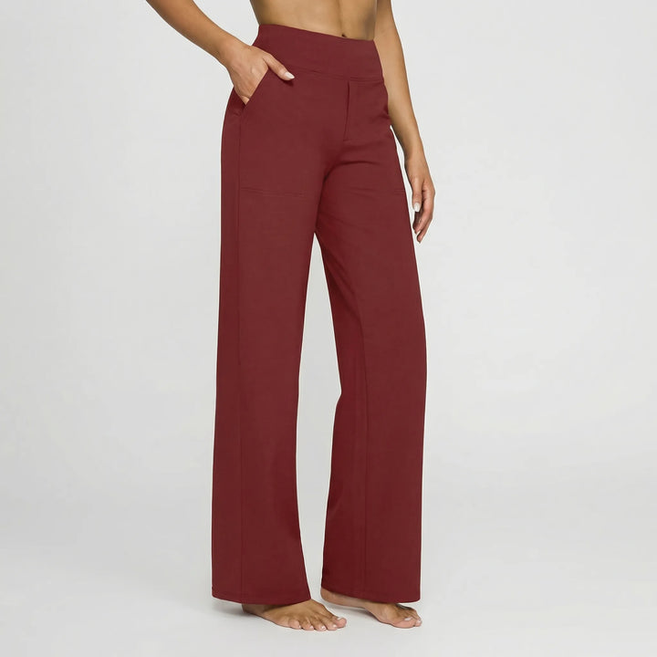 Broek dames | Hoge taille stretch broek | 1+1 Gratis