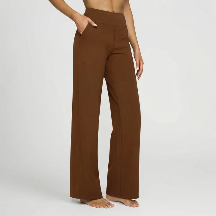 Broek dames | Hoge taille stretch broek | 1+1 Gratis