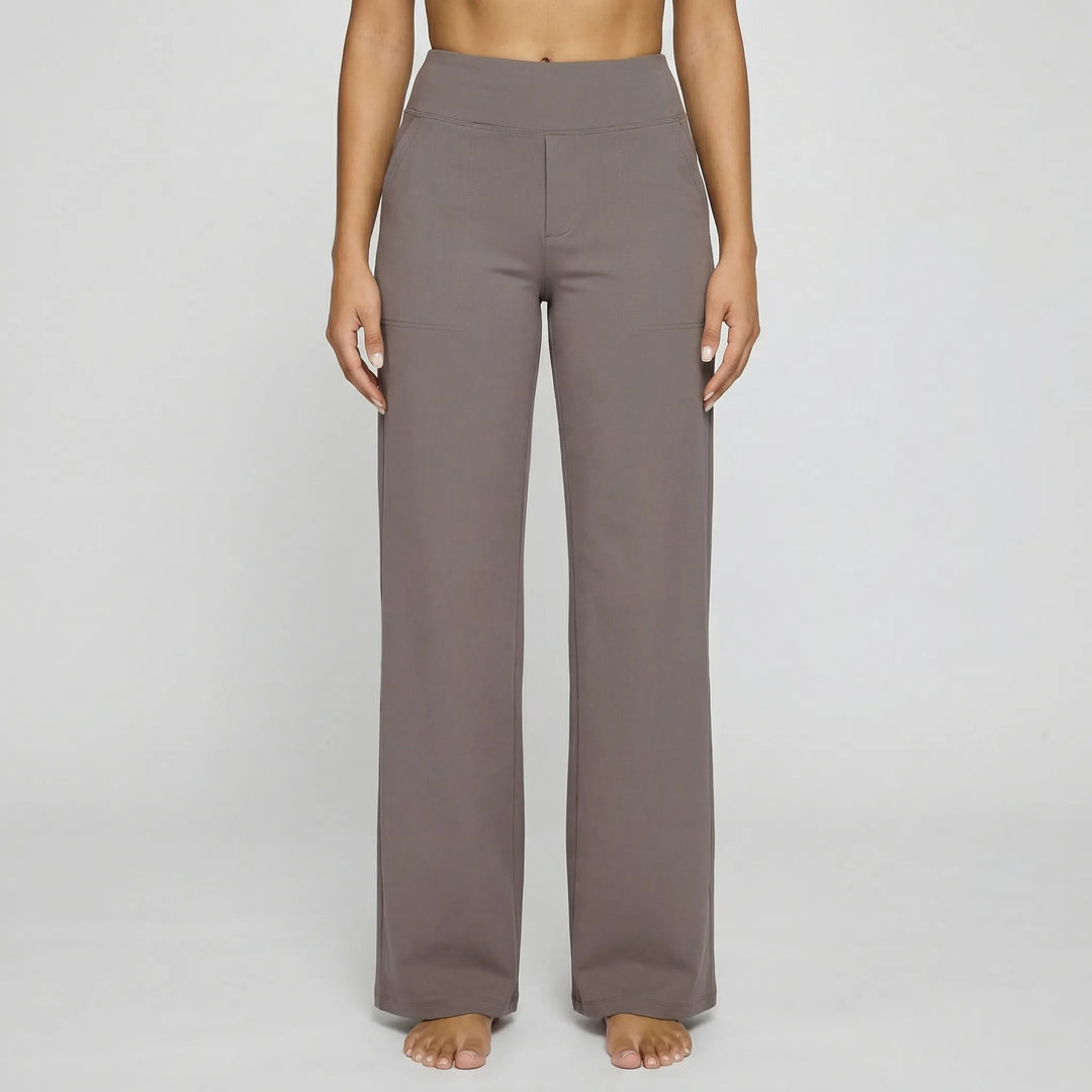 Broek dames | Hoge taille stretch broek | 1+1 Gratis