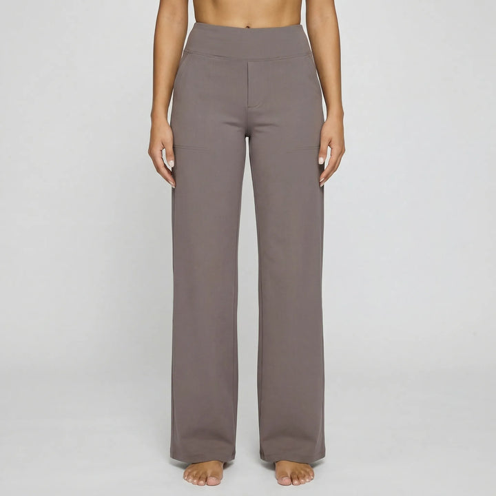 Broek dames | Hoge taille stretch broek | 1+1 Gratis