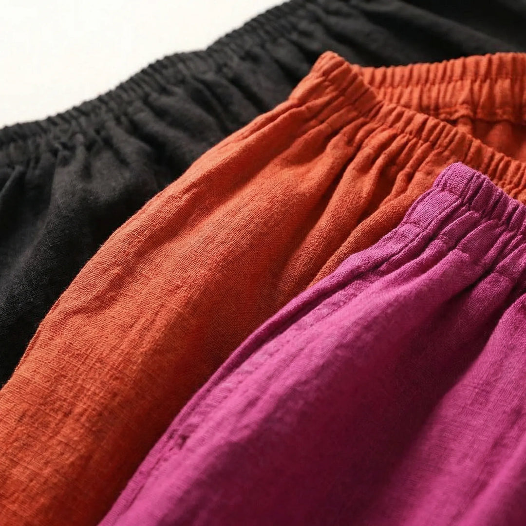 Broek dames | Linnen zomerbroek met elastische taille