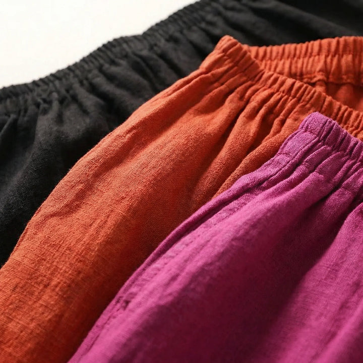 Broek dames | Linnen zomerbroek met elastische taille