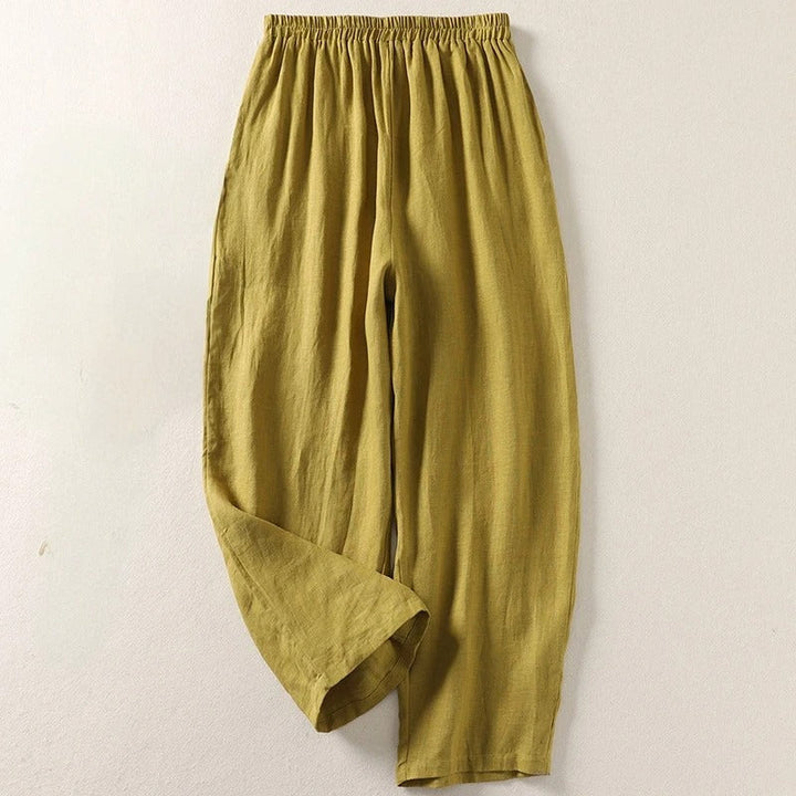 Broek dames | Linnen zomerbroek met elastische taille
