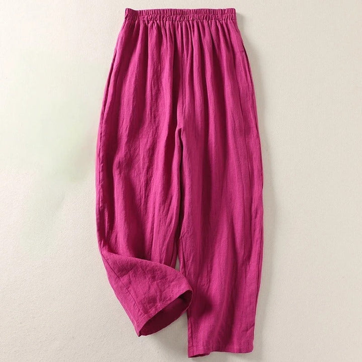 Broek dames | Linnen zomerbroek met elastische taille
