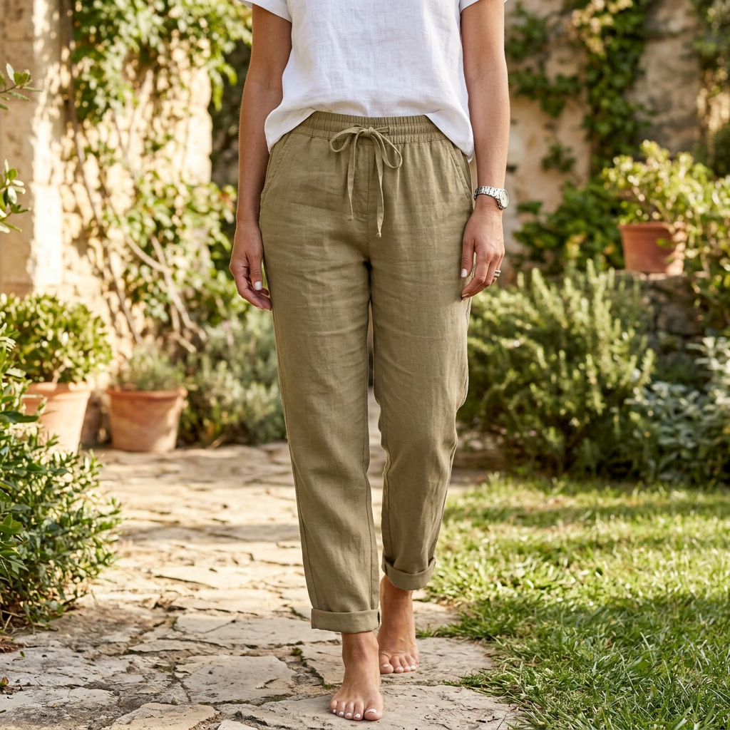 Broek dames | Luchtige zomerbroek met elastische taille