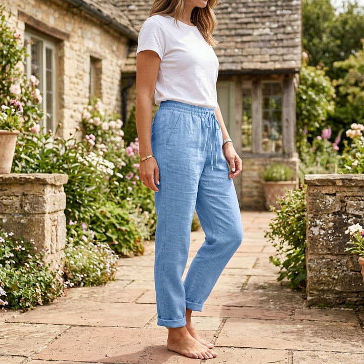 Broek dames | Luchtige zomerbroek met elastische taille