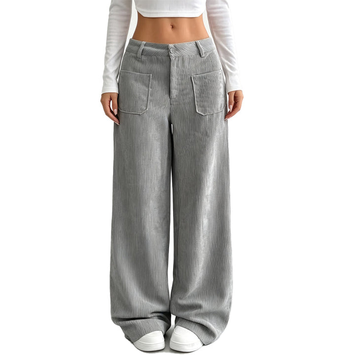 Broek dames | Wide leg model met hoge taille en zakken