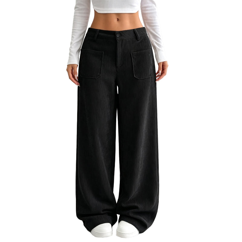 Broek dames | Wide leg model met hoge taille en zakken