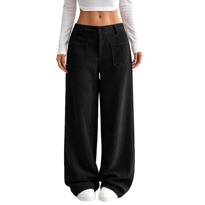 Broek dames | Wide leg model met hoge taille en zakken
