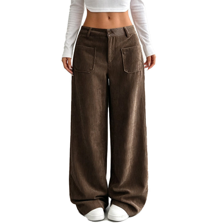 Broek dames | Wide leg model met hoge taille en zakken