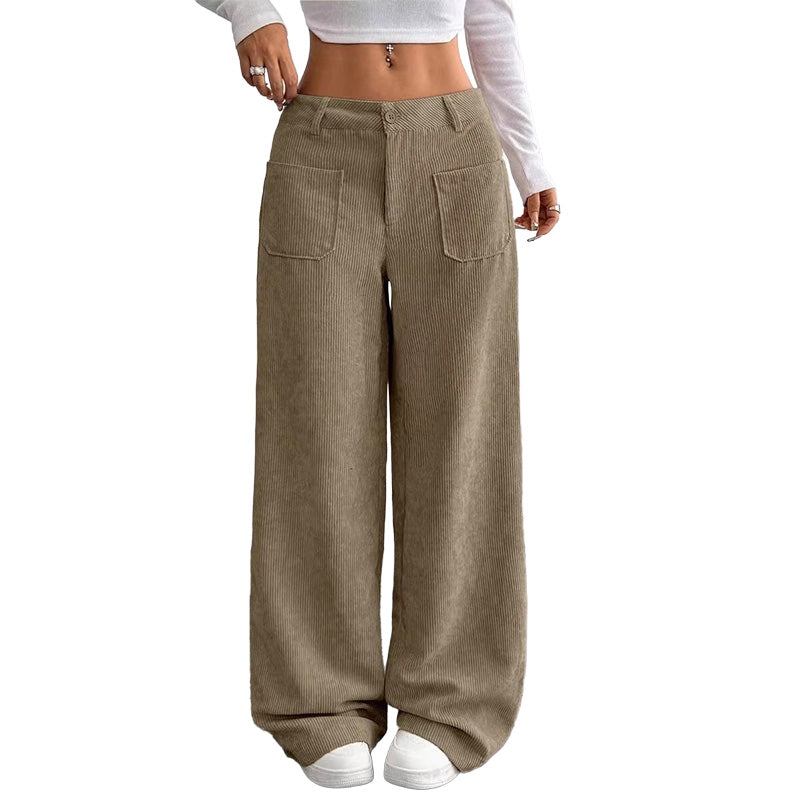 Broek dames | Wide leg model met hoge taille en zakken