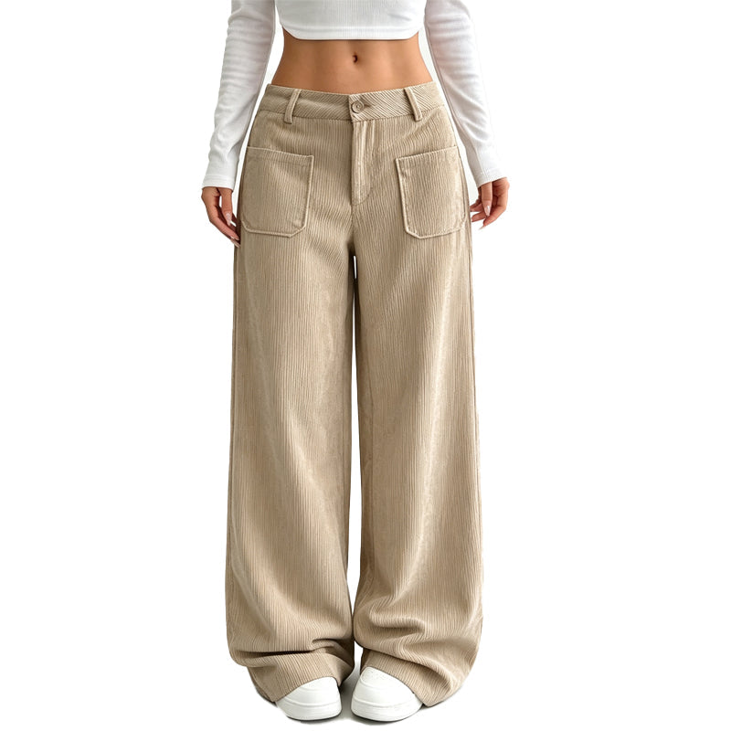 Broek dames | Wide leg model met hoge taille en zakken