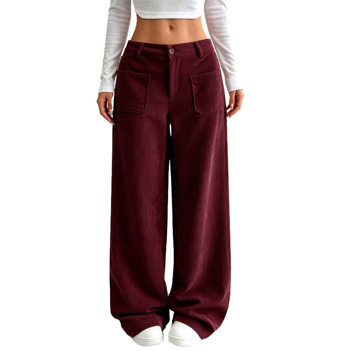 Broek dames | Wide leg model met hoge taille en zakken
