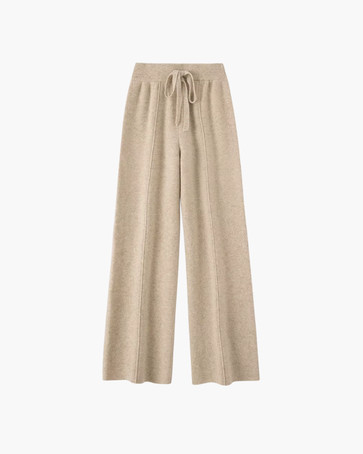 Broek dames | Wijde pantalon met hoge taille en trekkoord
