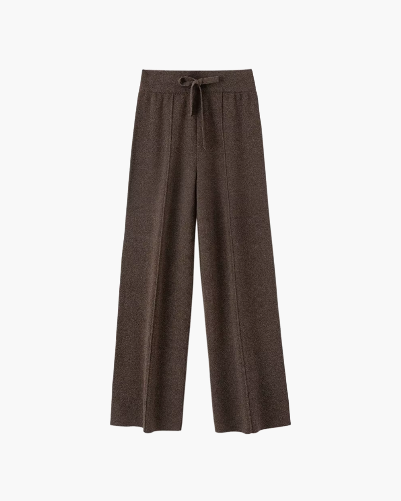 Broek dames | Wijde pantalon met hoge taille en trekkoord
