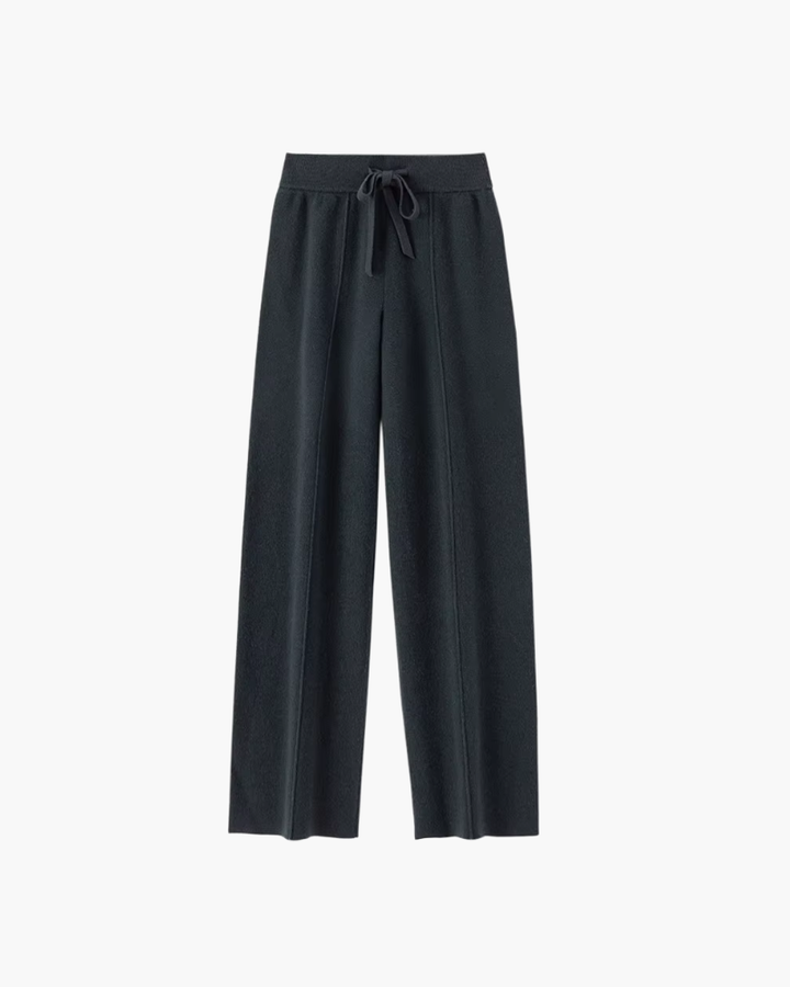 Broek dames | Wijde pantalon met hoge taille en trekkoord