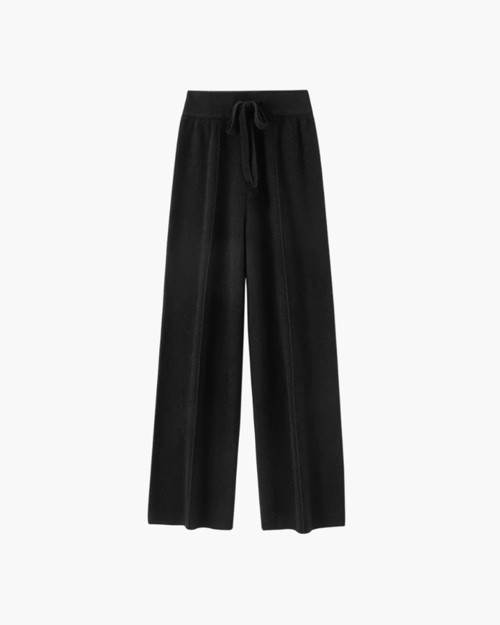 Broek dames | Wijde pantalon met hoge taille en trekkoord