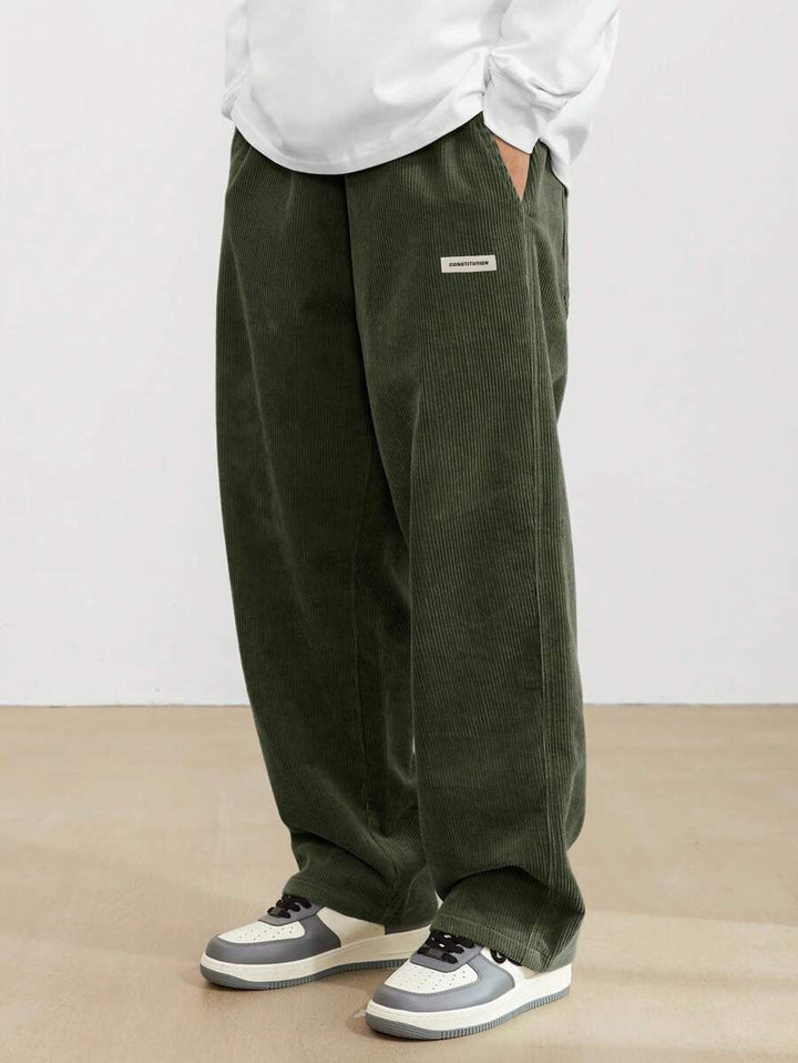 Broek heren | Corduroy broek met rechte pijp