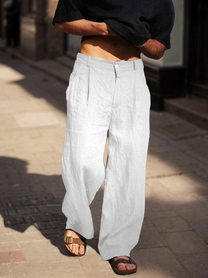 Broek heren | Katoenen zomerbroek met rechte pijp