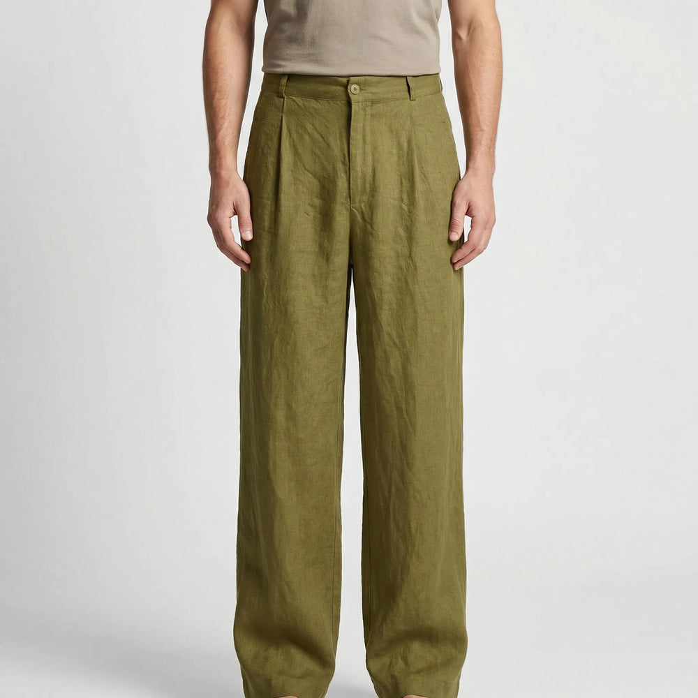 Broek heren | Katoenen zomerbroek met rechte pijp