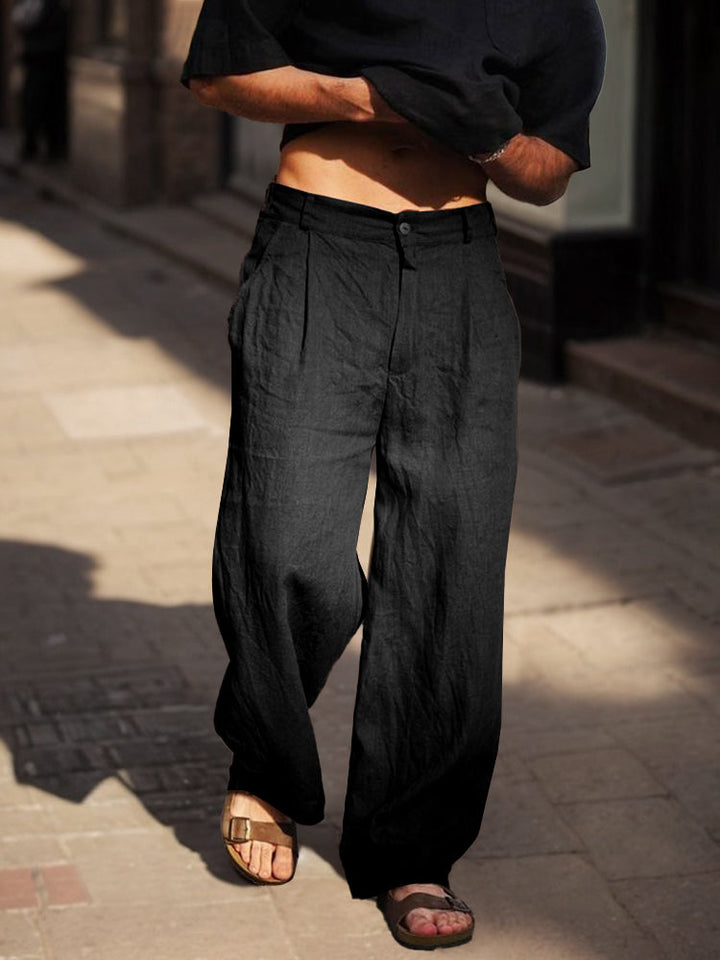 Broek heren | Katoenen zomerbroek met rechte pijp