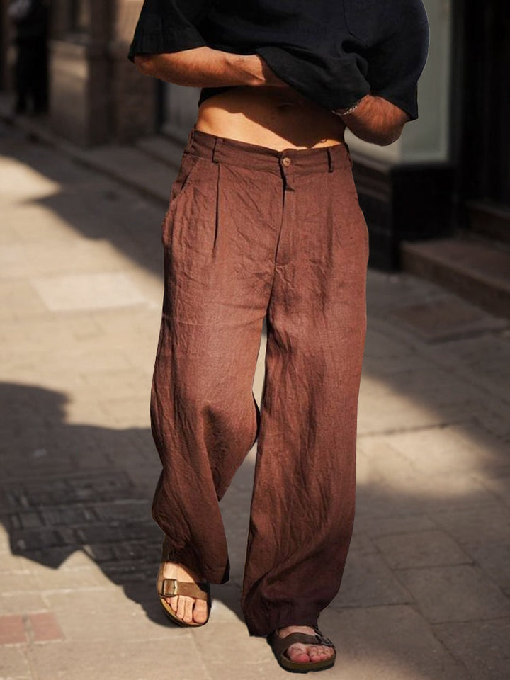 Broek heren | Katoenen zomerbroek met rechte pijp