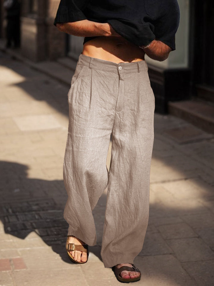 Broek heren | Katoenen zomerbroek met rechte pijp