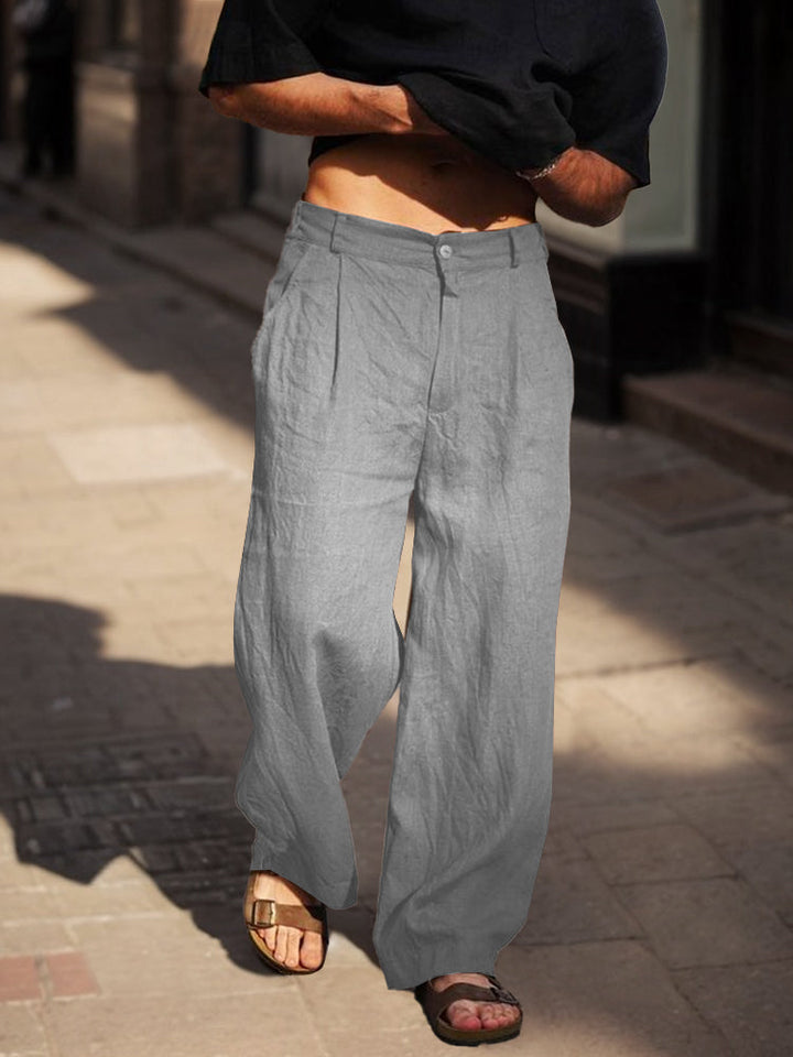 Broek heren | Katoenen zomerbroek met rechte pijp