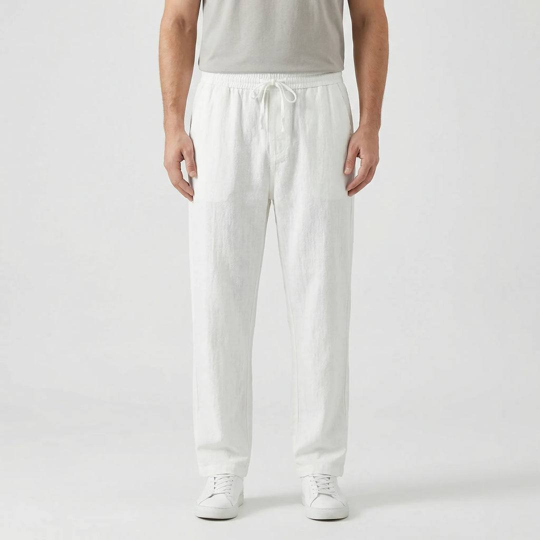 Broek heren | Linnen zomerbroek met elastische taille