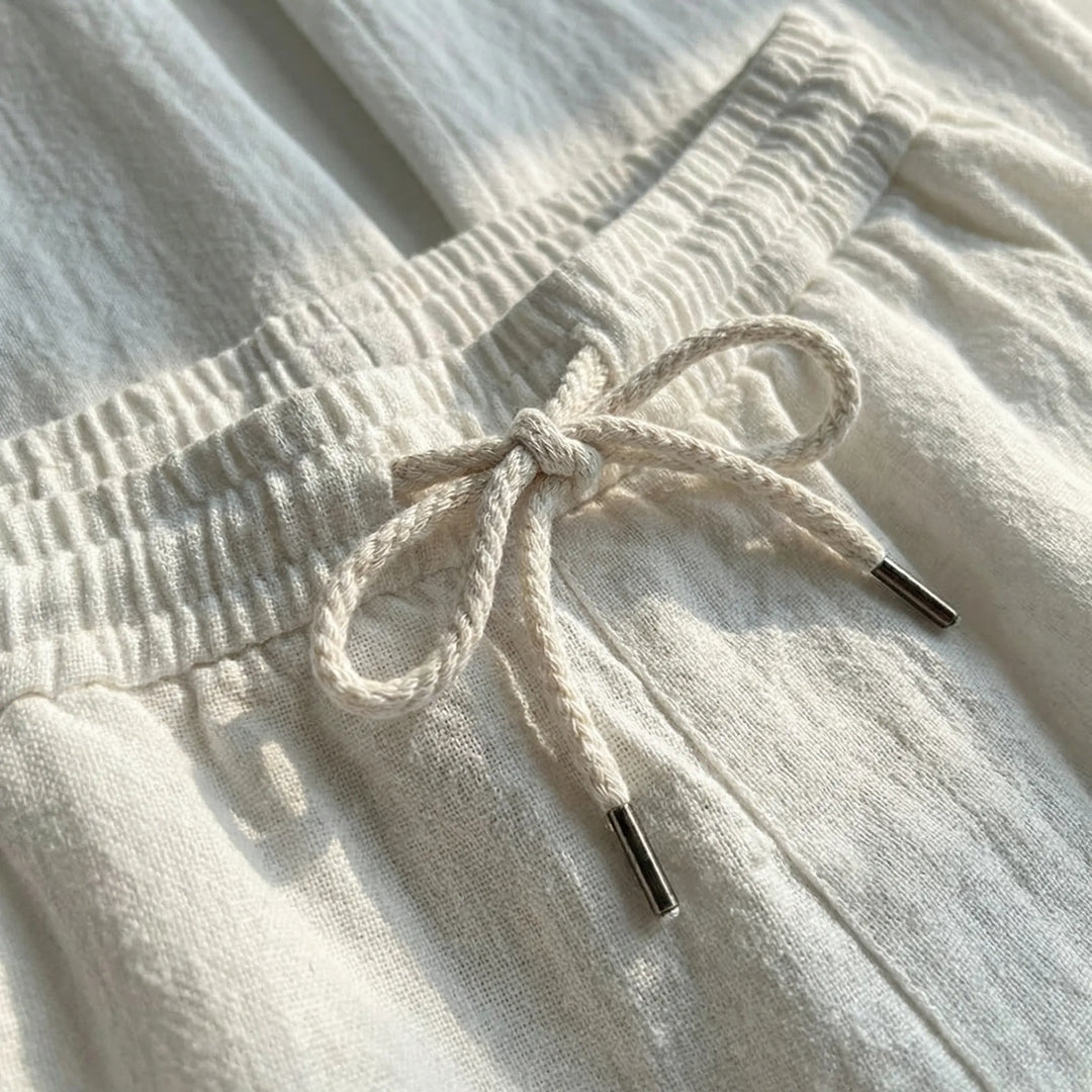 Broek heren | Linnen zomerbroek met elastische taille