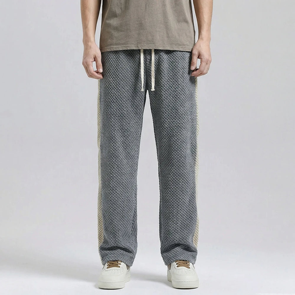 Broek heren | Wafelstructuur met zijstreep