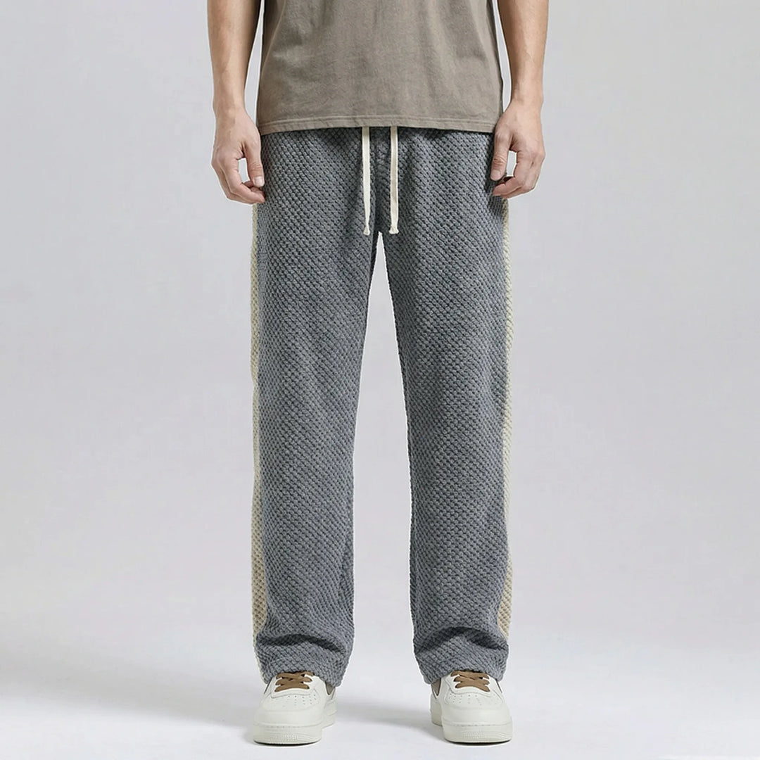 Broek heren | Wafelstructuur met zijstreep