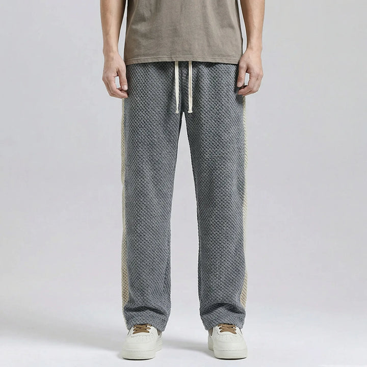 Broek heren | Wafelstructuur met zijstreep
