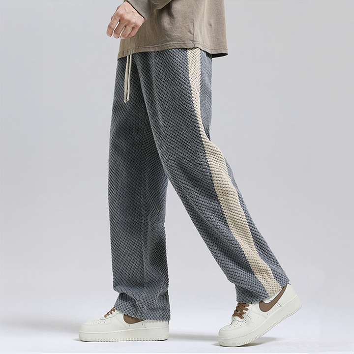 Broek heren | Wafelstructuur met zijstreep