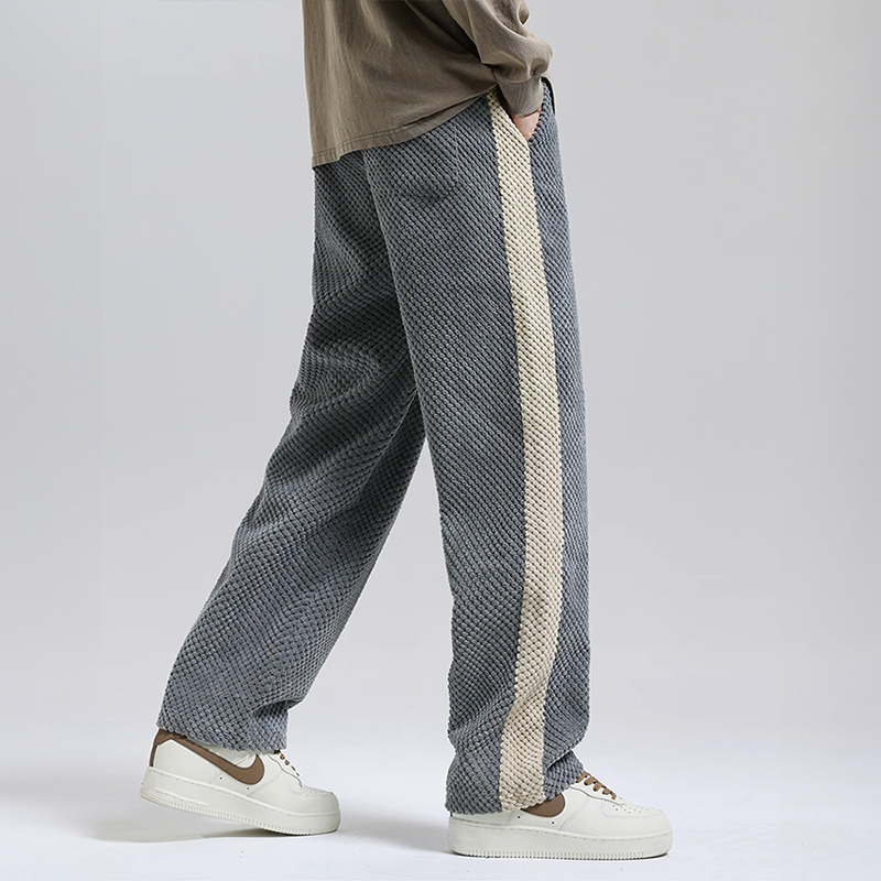 Broek heren | Wafelstructuur met zijstreep