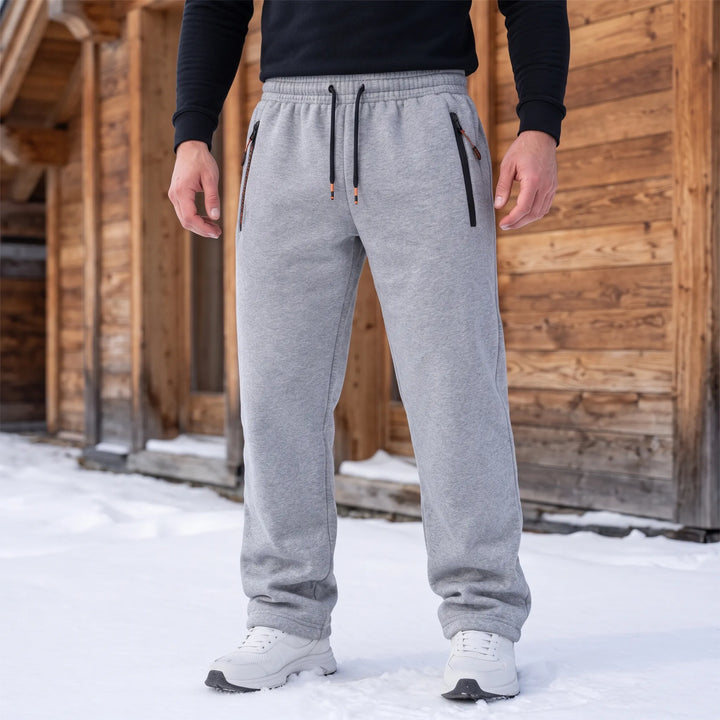 Broek heren | Warme fleece broek met ritszakken